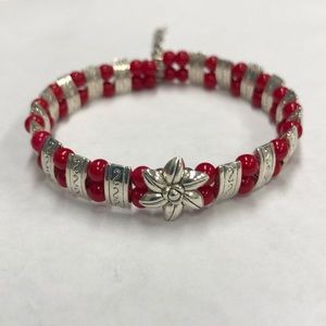 Bracelet stretch clasp silver‎ red accessorize